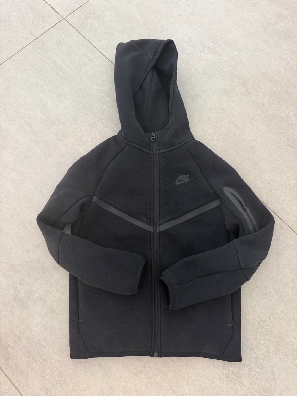 Nike tech Kids Black Zip-Up Hoodie Jacket